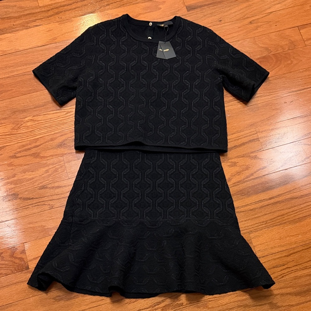 Maje Black Textured 2-piece Dress